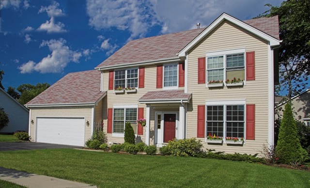 a house with shingles installed