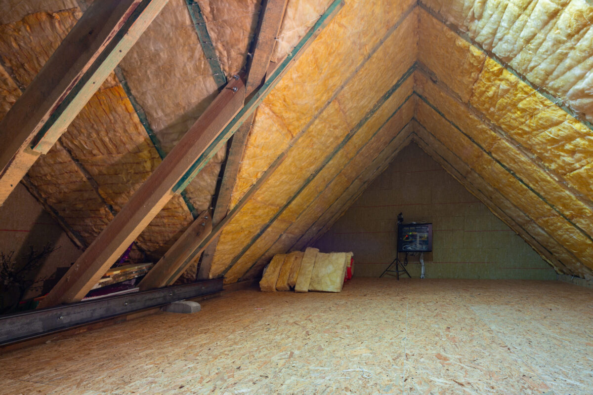 attic insulation Thermal insulation of the attic in the house