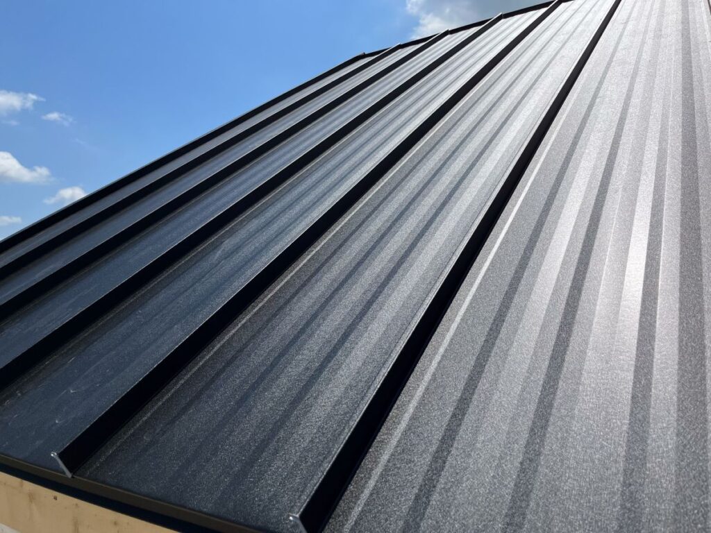 close-up of a metal roof
