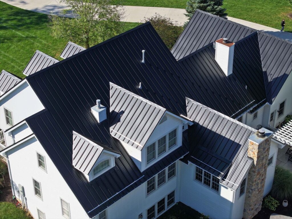 house with a new metal roof
