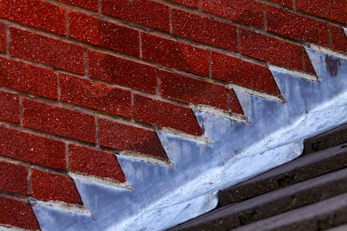 close-up roof flashing
