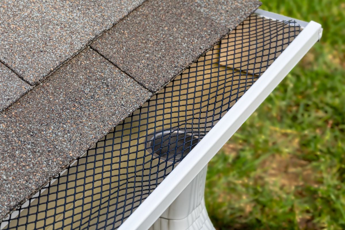 a gutter guard after being installed